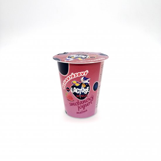 Bezlaktózový smotanový jogurt malin.150g