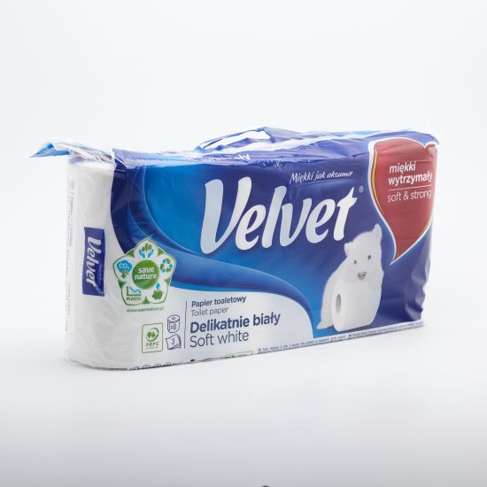 Toaletný  papier Velvet biely 3vr., 8ks