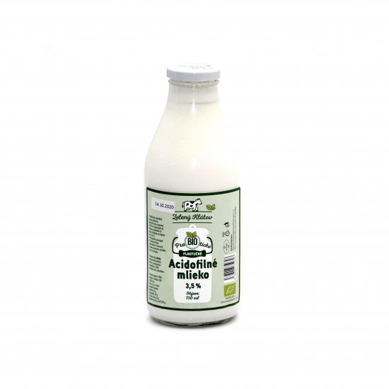 BIO Acidofilné mlieko plnotučné, 0,75 l