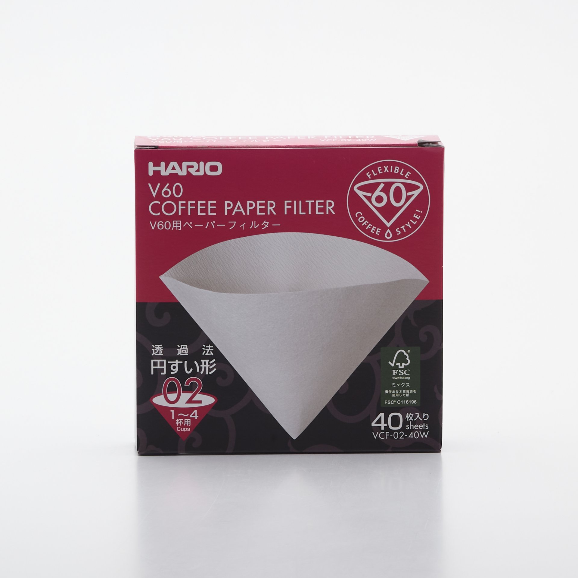 Hario V60 filtre na kávu VCF-02-40W
